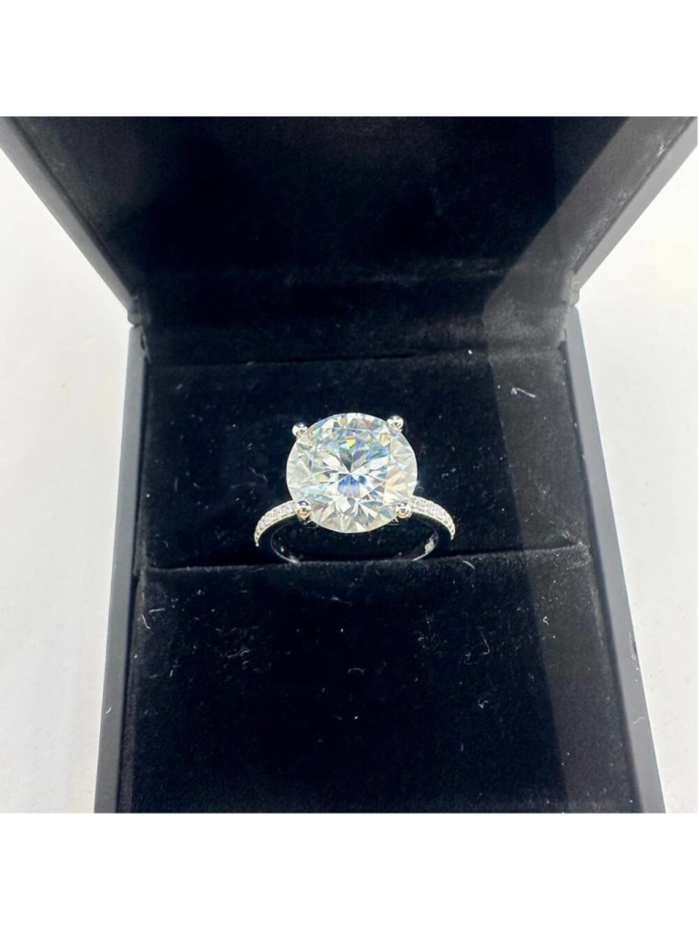 Moissanite Diamond Ring 5 Ct Engagement Wedding Round Cut Solitaire GRA Size 5